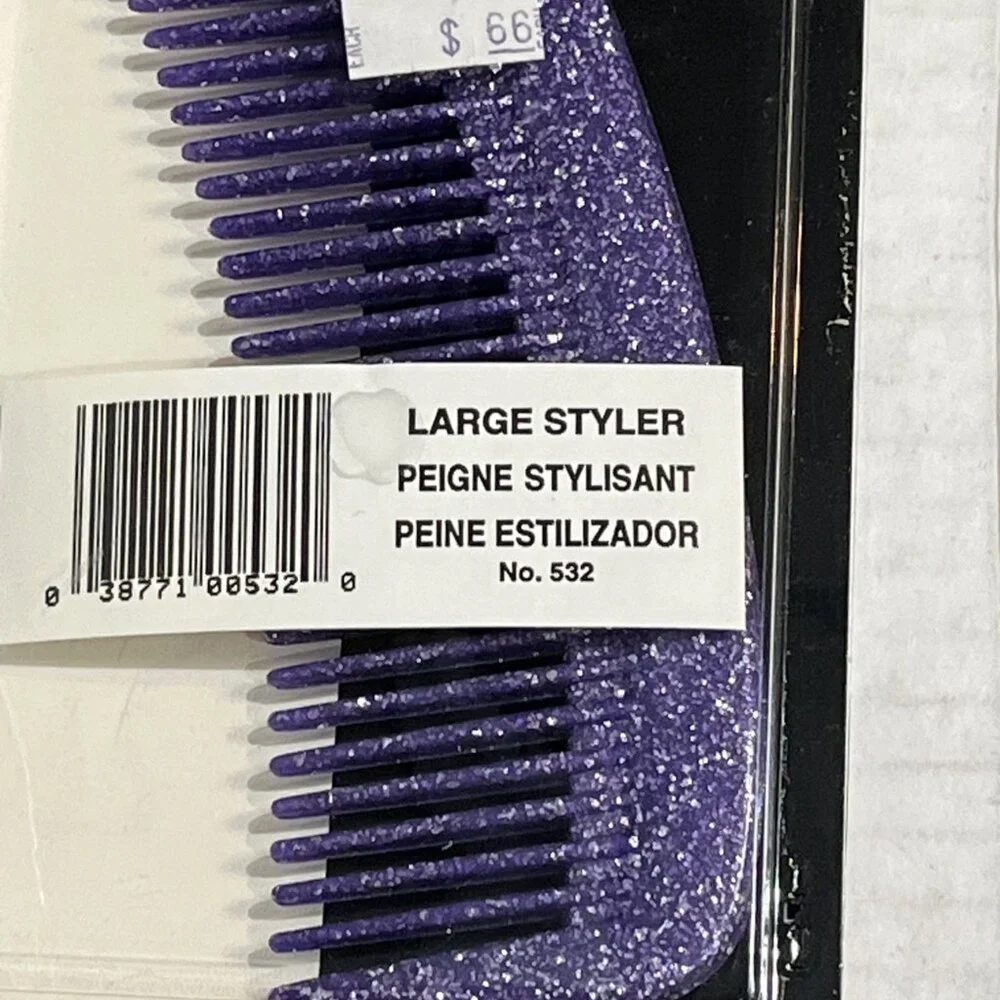 Vintage Cardinal Glittz Combs Large Stylisant #532 Glitter Purple Green Set Of 2